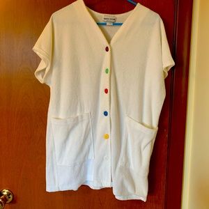 Jordan Taylor vintage pool cover up with rainbow buttons